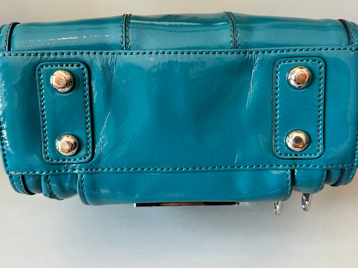 Karen Millen - Teal Patent Leather Handbag