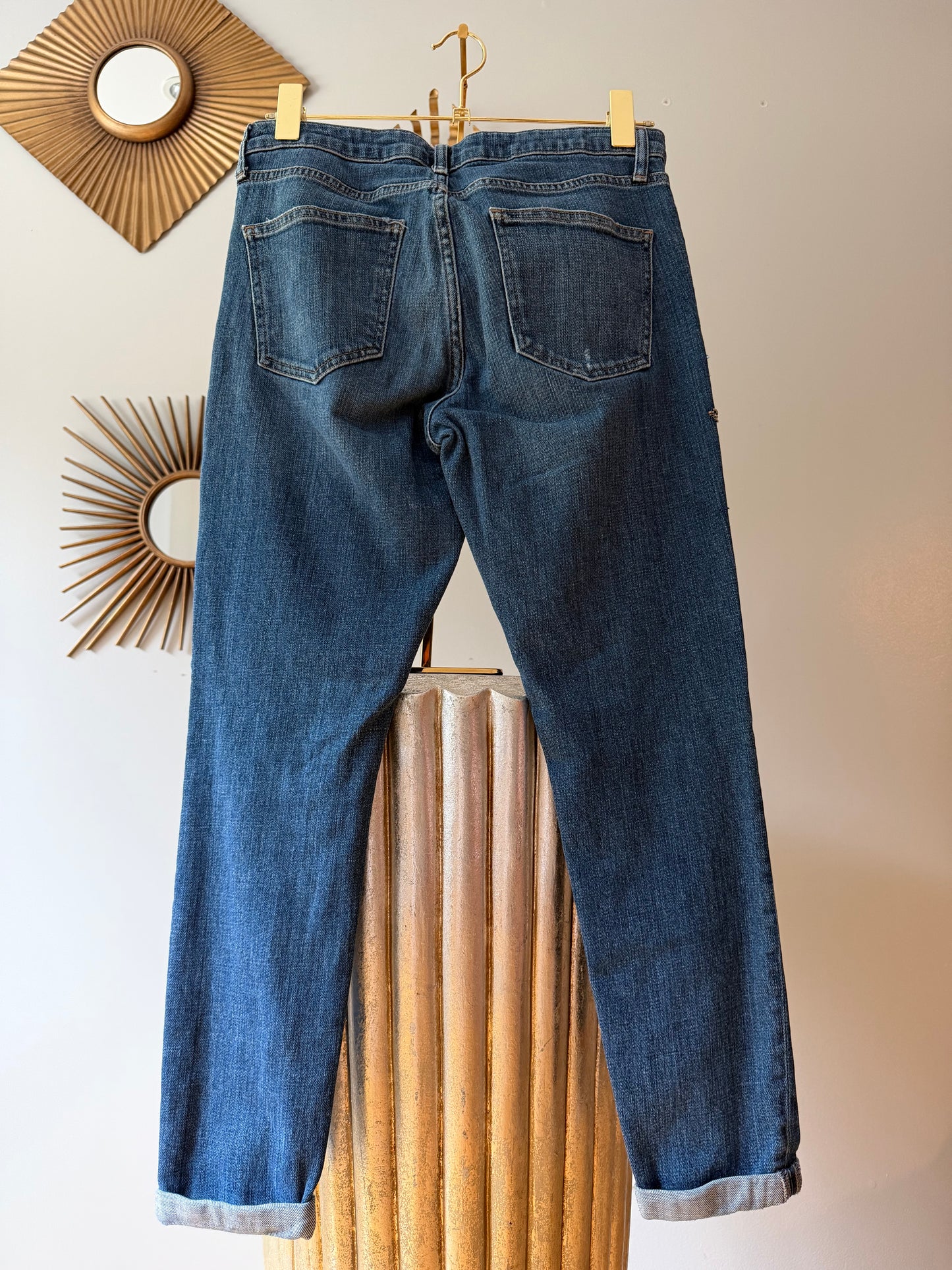 Topshop - Blue Beaded Lucas Moto Jeans