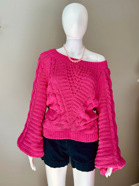 Express - Pink Cable Knit Sweater