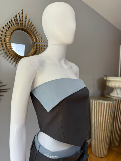 La Lune Du Ciel - Grey Tube Top & Pants Set