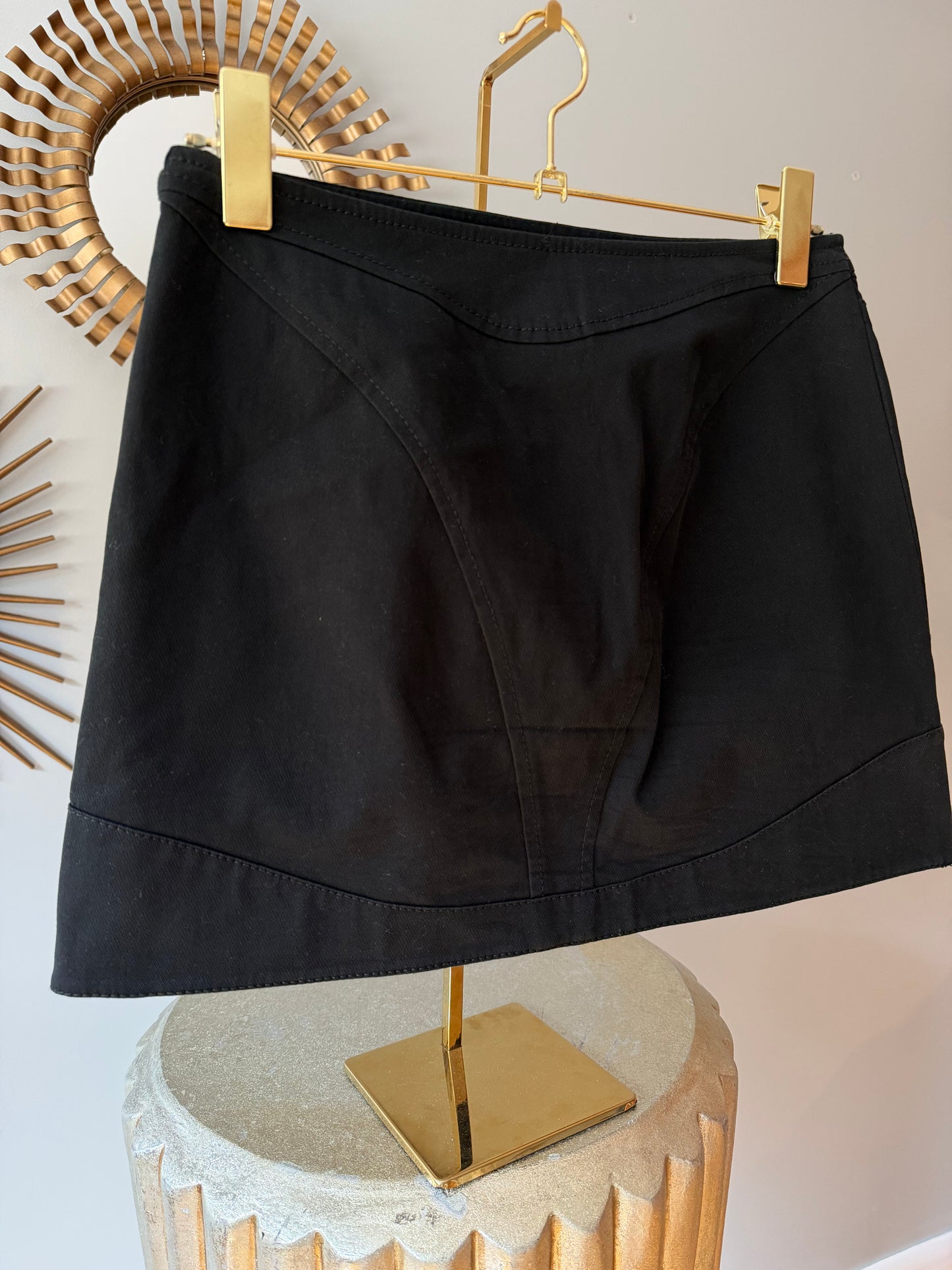 Versace - Black Cotton Mini Skirt