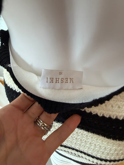 Meshki - Black & White Jadia Crochet Skirt Set