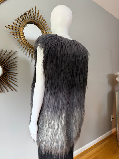 Melissa Paige - Grey Ombre Faux Fur Long Vest