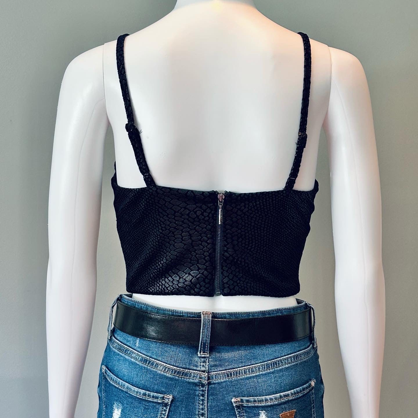 Guess - Blue Snakeskin Crop Top