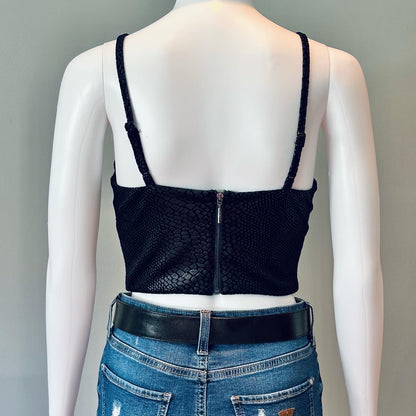 Guess - Blue Snakeskin Crop Top