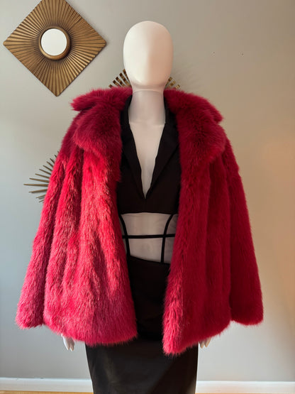 Michael Kors - Burgundy Faux Fur Short Coat