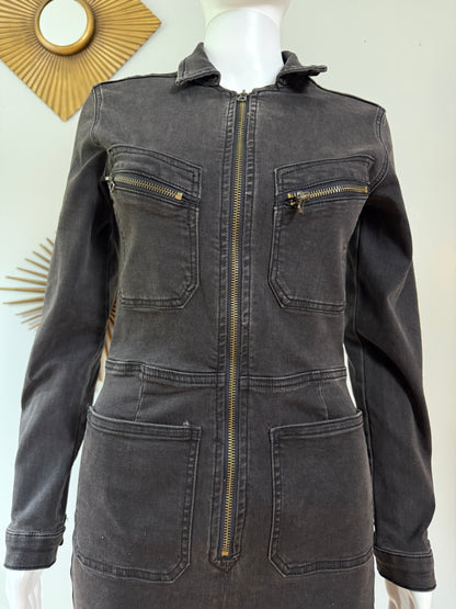 Free People - Black Denim Lennox Jumpsuit
