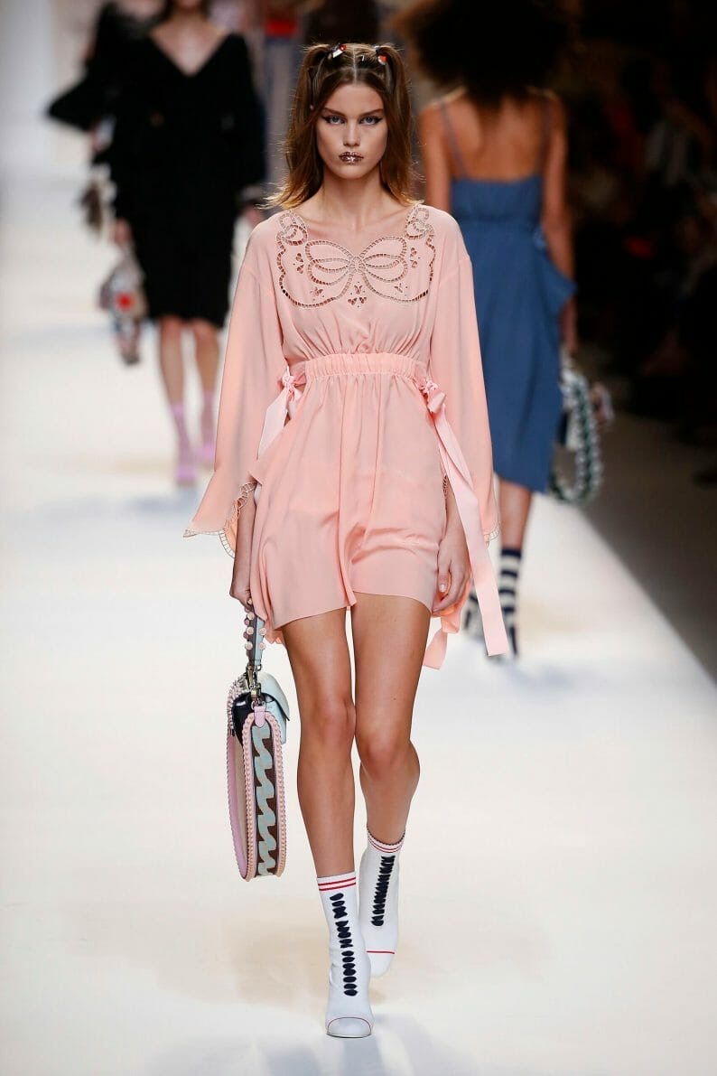 Fendi - Peach Silk Runway Dress 2017