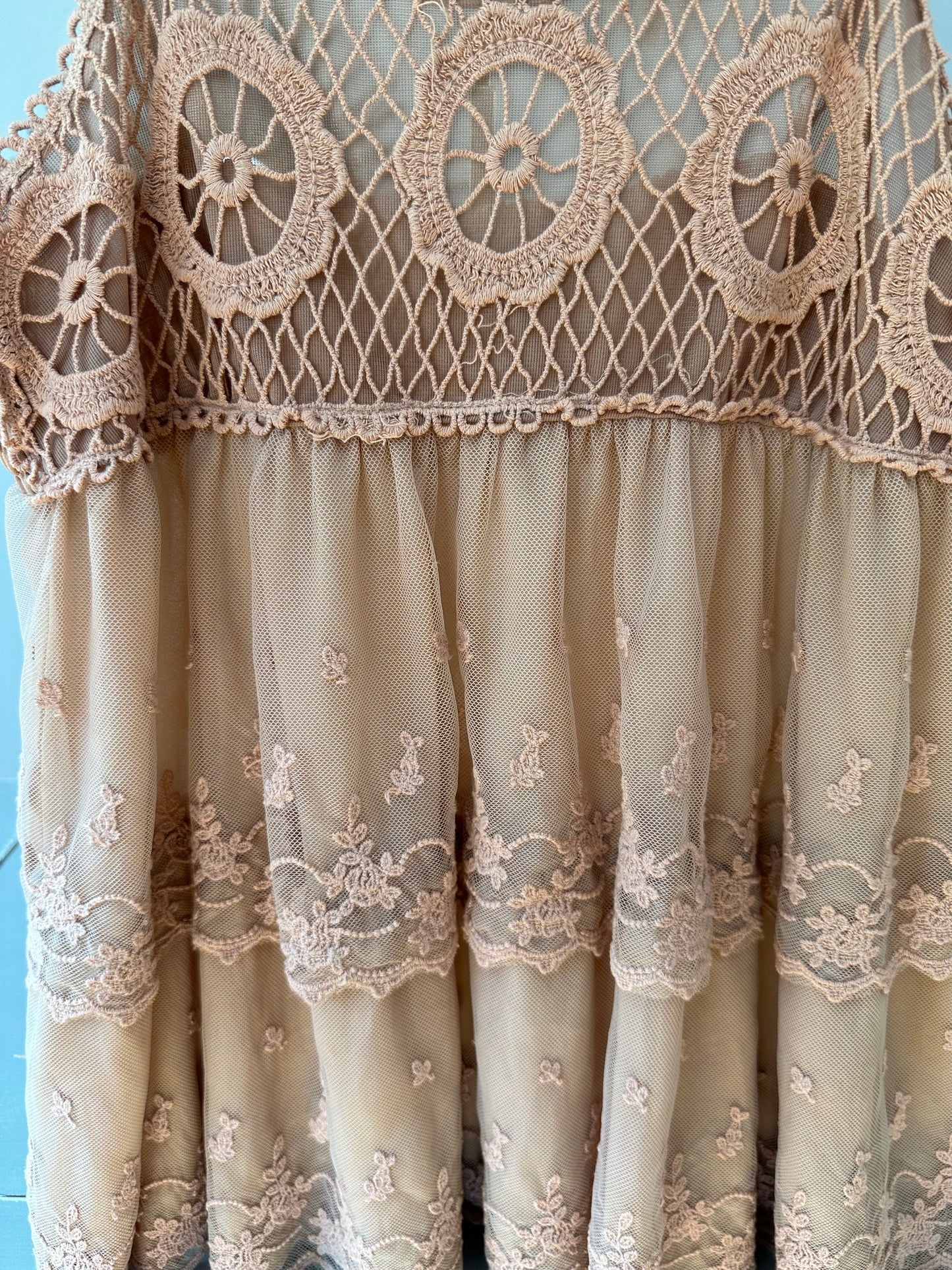 Mocha Boho Lace Top