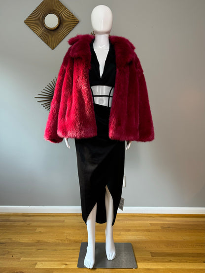 Michael Kors - Burgundy Faux Fur Short Coat