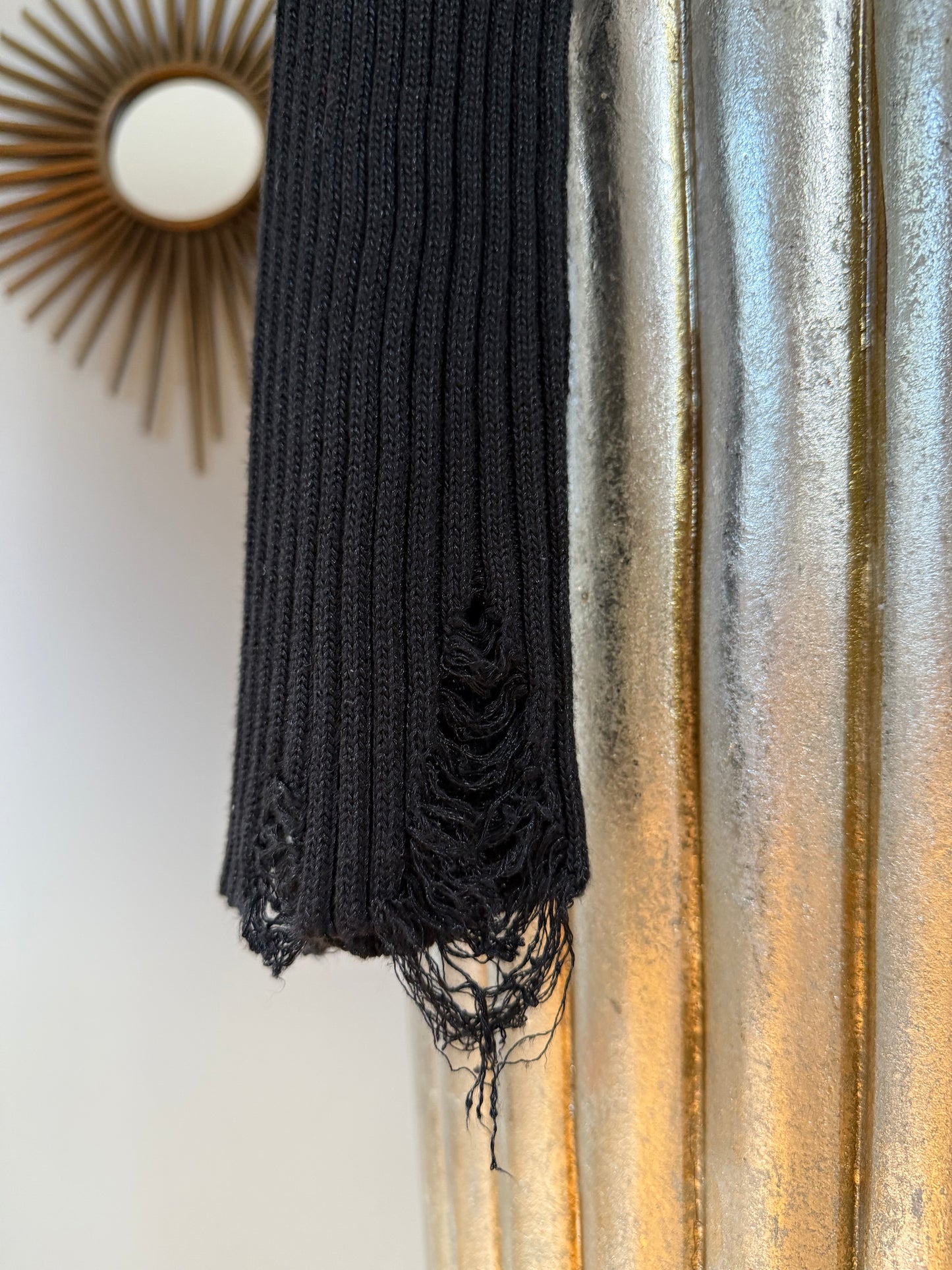 Urban Outfitters- Black Distressed Cropped Sweater
