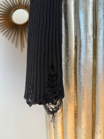 Urban Outfitters- Black Distressed Cropped Sweater