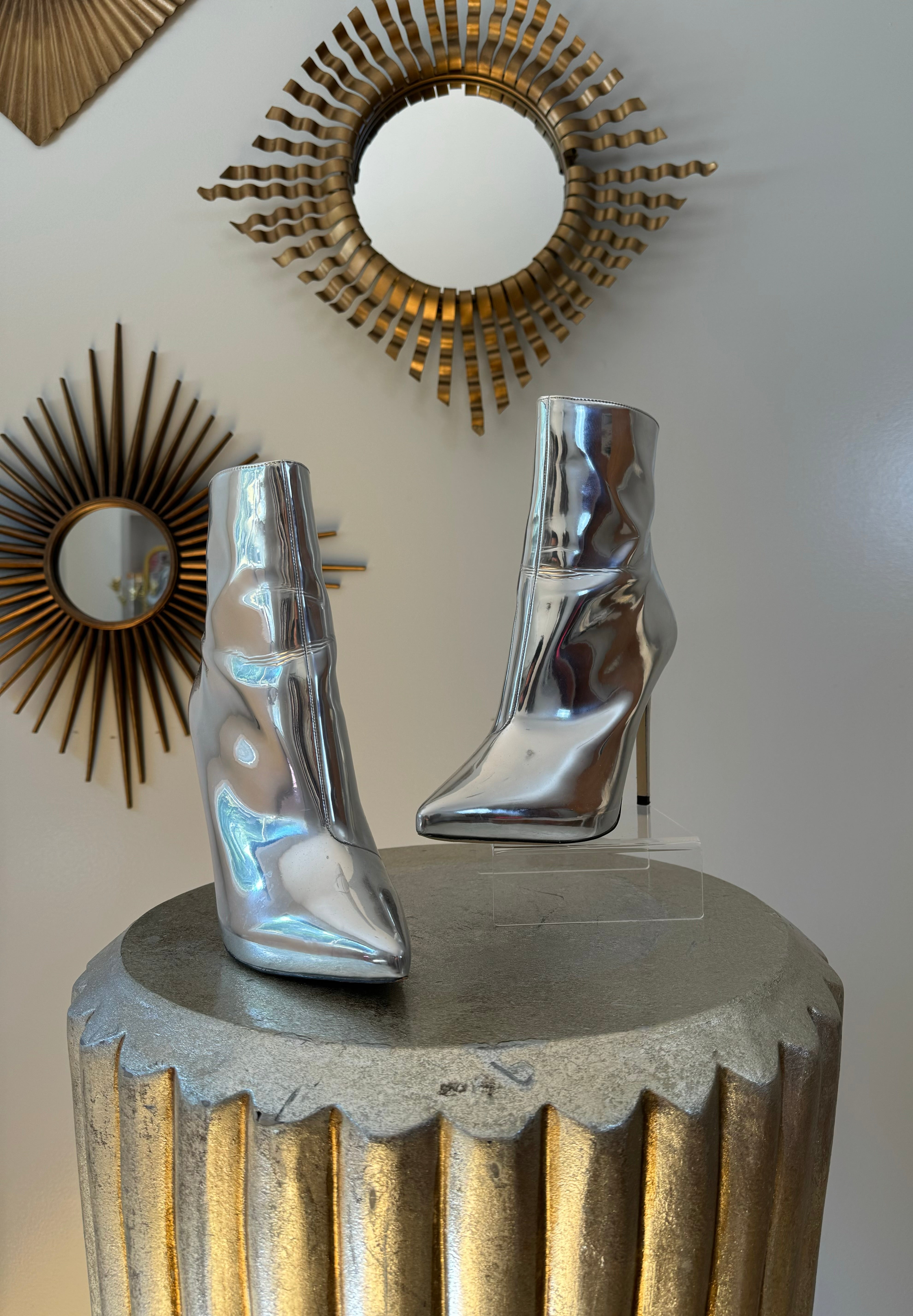 Aldo silver booties online