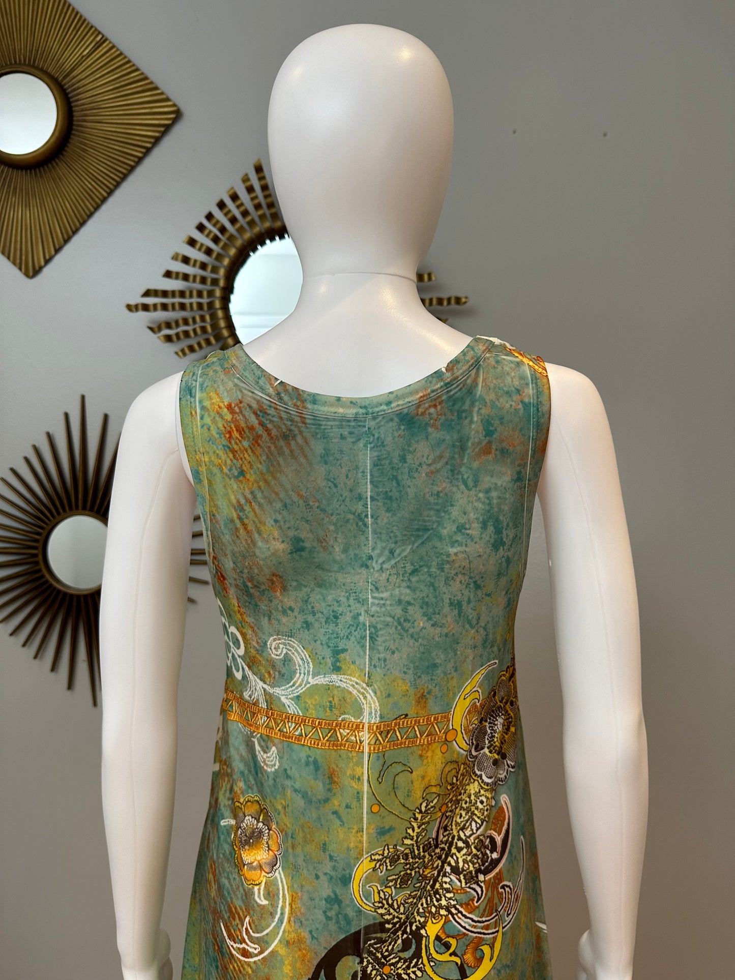 Green Printed High-low Dress