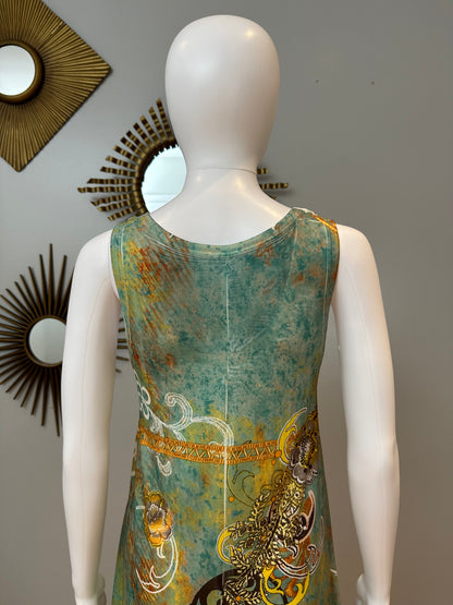 Green Printed High-low Dress