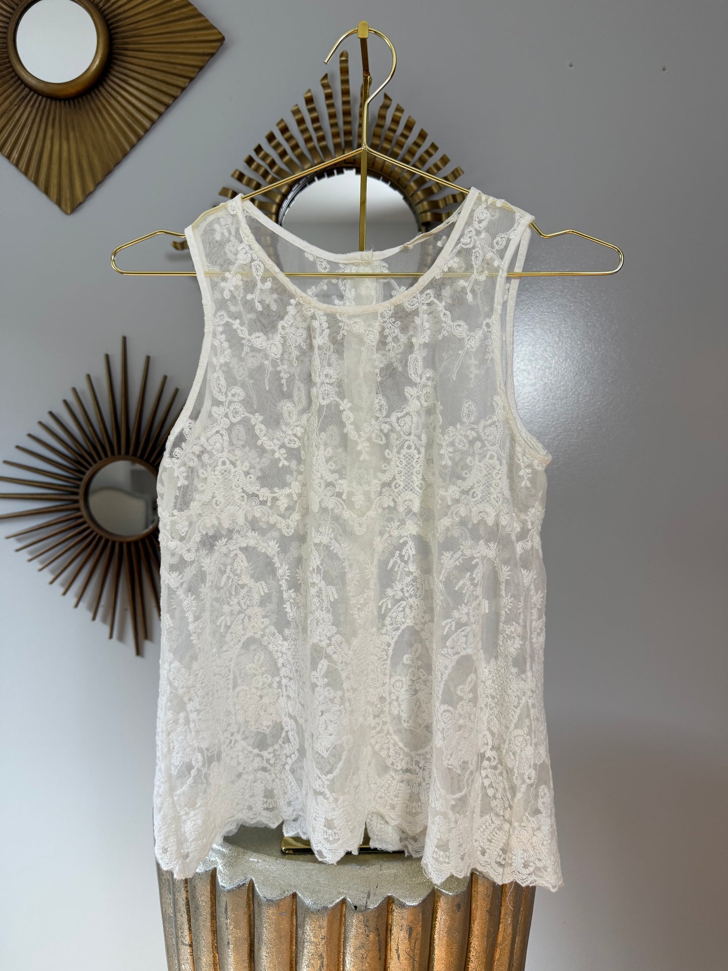 Chloe & Katie - White Lace Boho Top