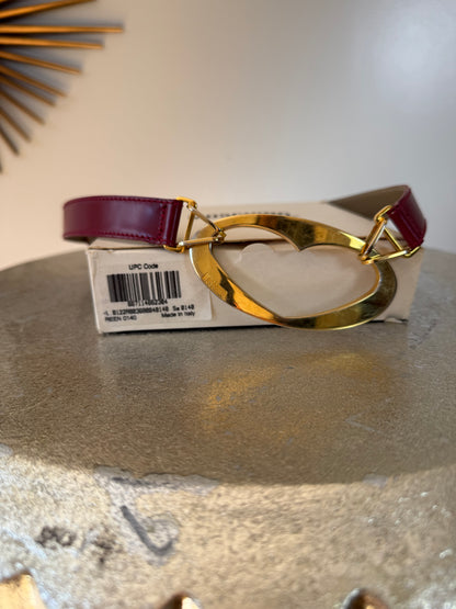 Moschino - Red Leather Heart Buckle Belt
