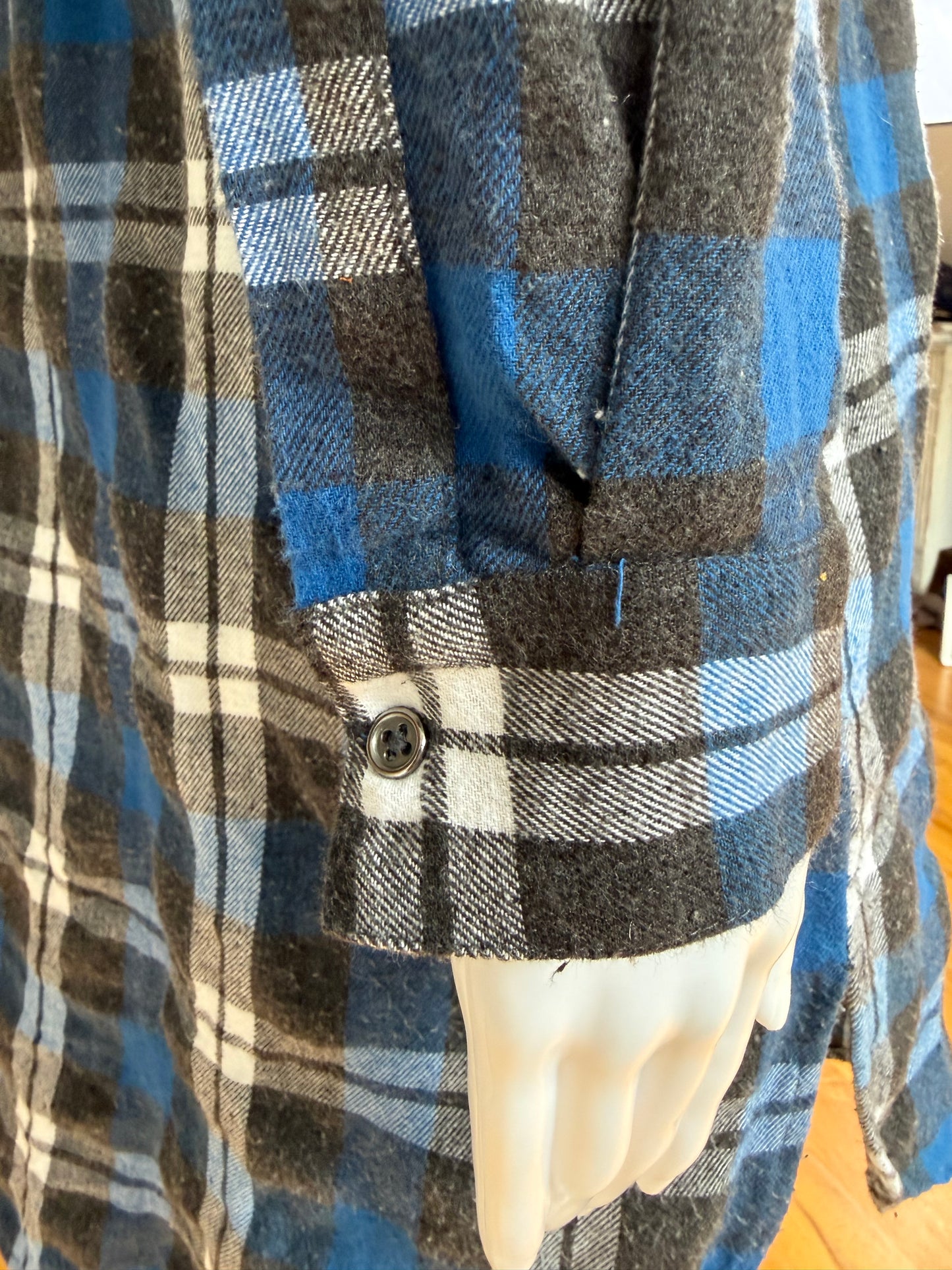 ZARA - Blue Plaid Flannel Tunic Top