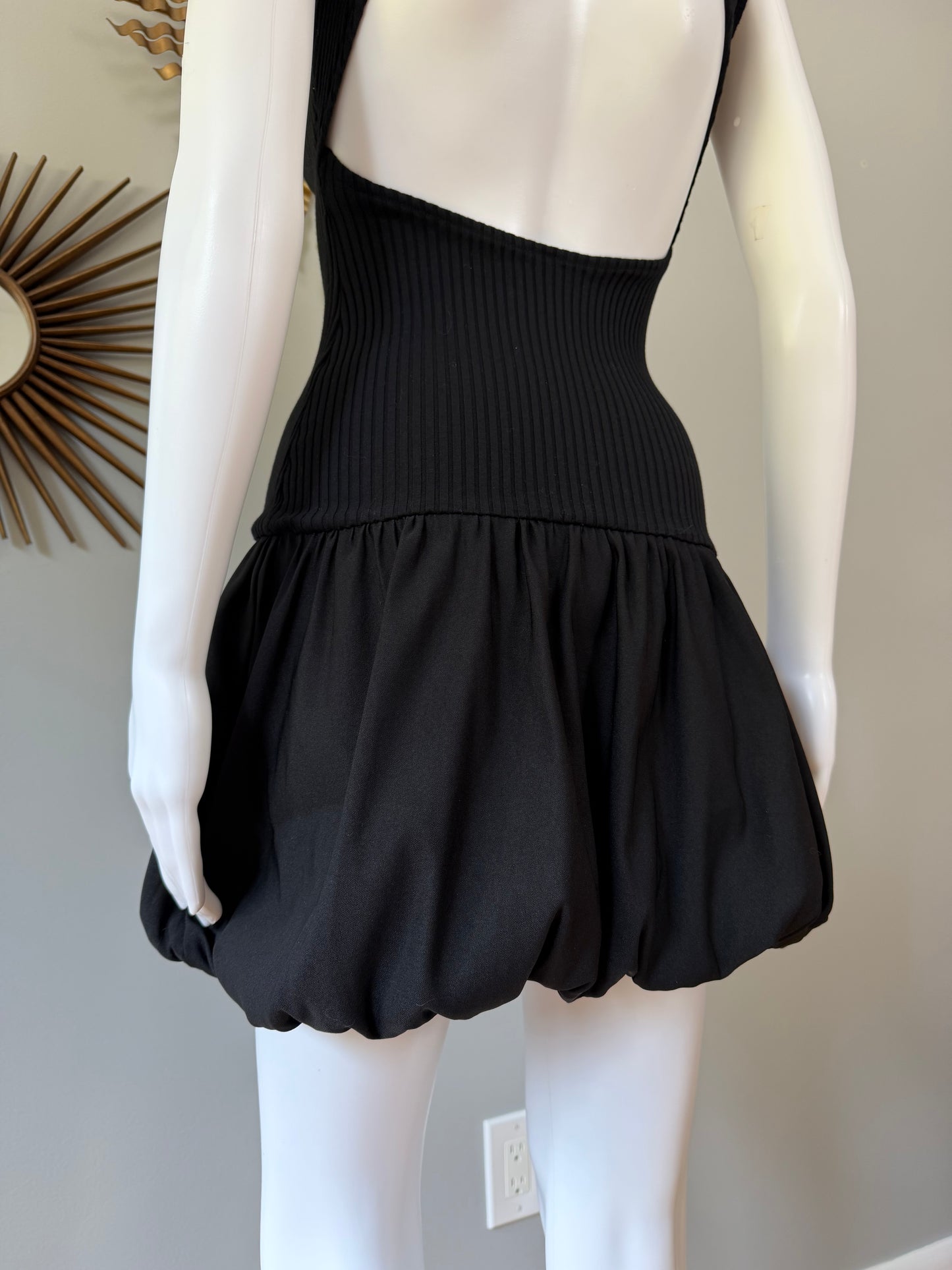 ZARA - Black Mini Bubble Dress w/ Open Back