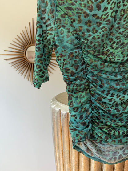 Guess - Blue Animal Print Mesh Top