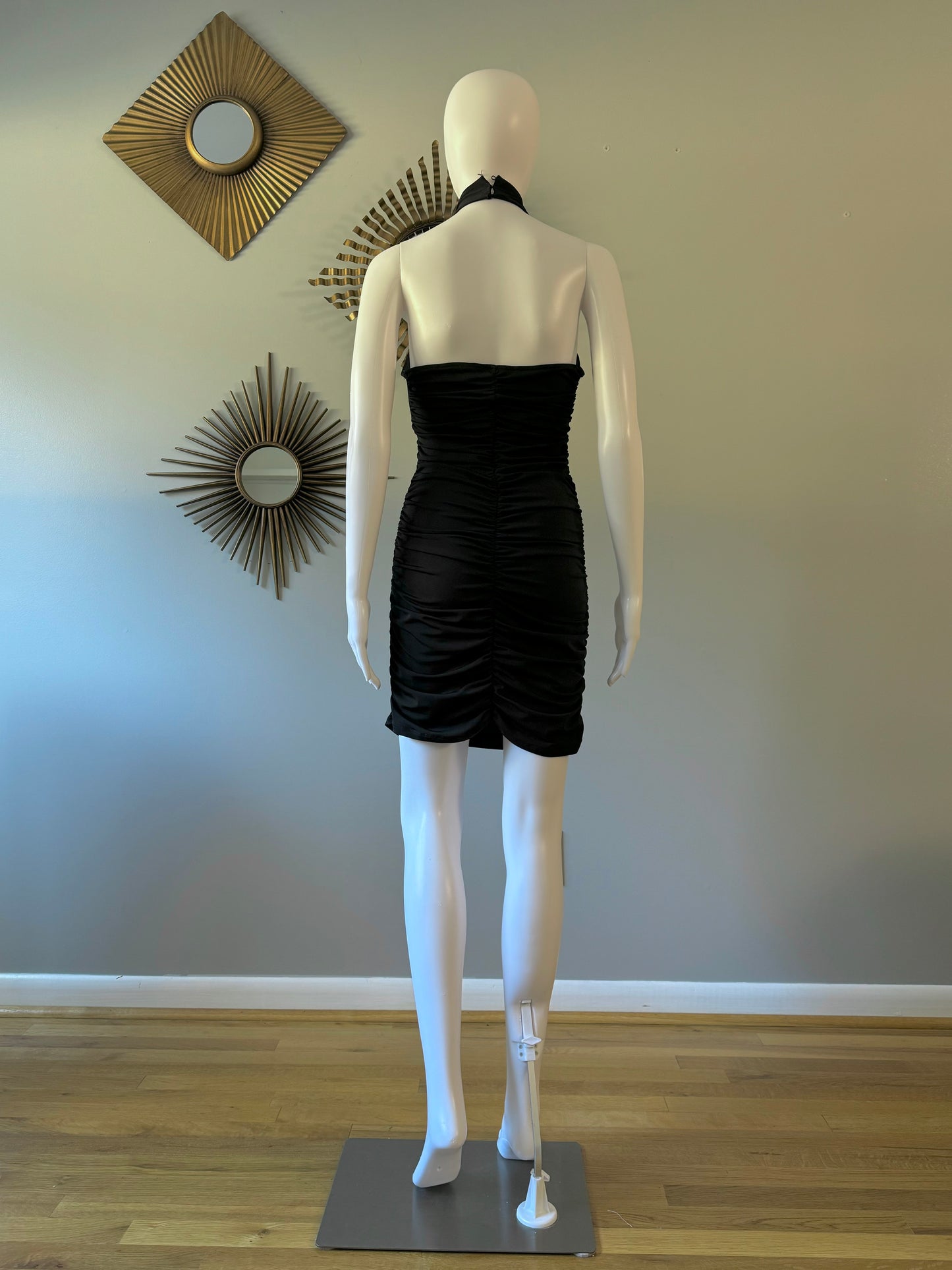 MANGO - Pita Black Cocktail Dress w/ Rosette