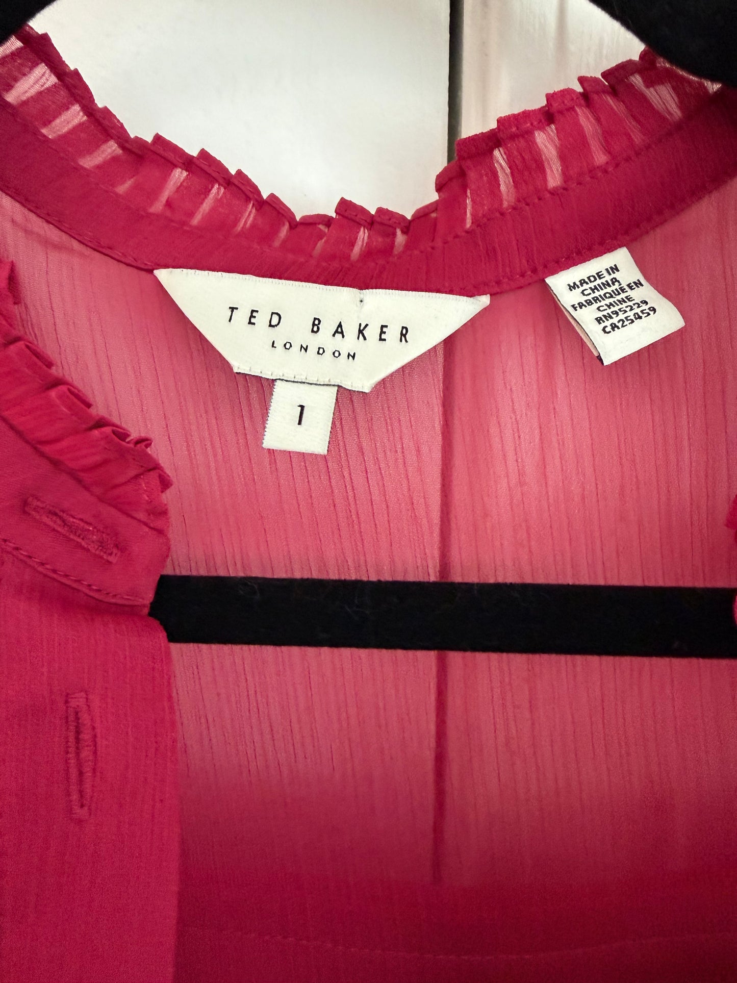 Ted Baker London - Pink Anastai Ruffled Long Sleeve Dress