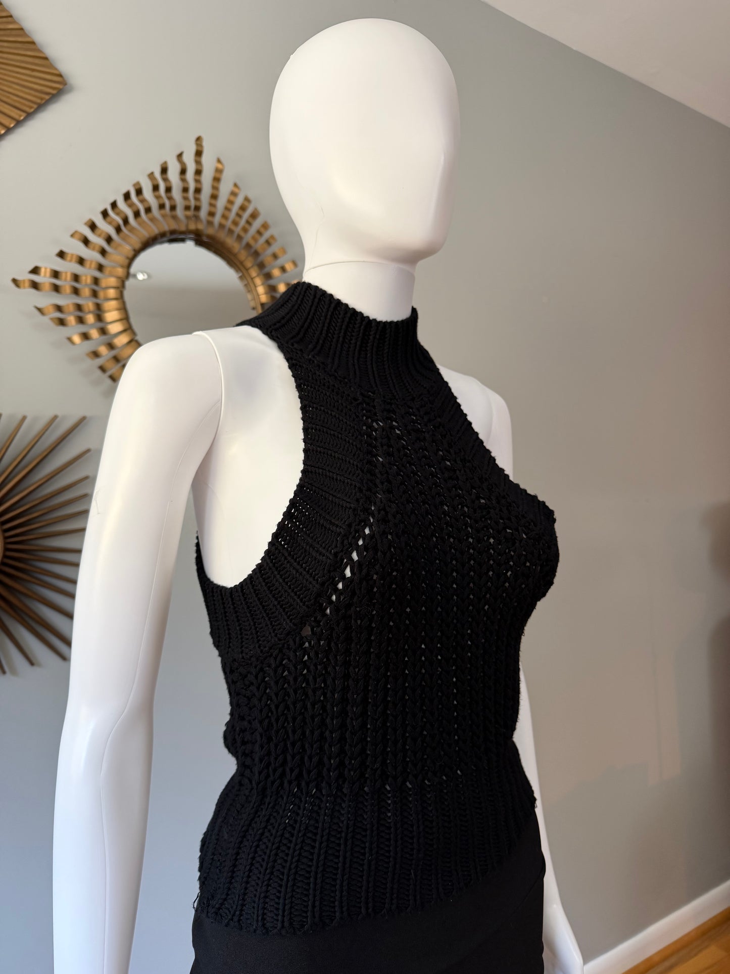 Nasty Gal - Black Knitted Mock Neck Top