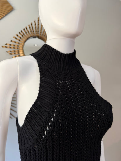 Nasty Gal - Black Knitted Mock Neck Top