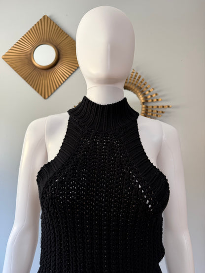 Nasty Gal - Black Knitted Mock Neck Top