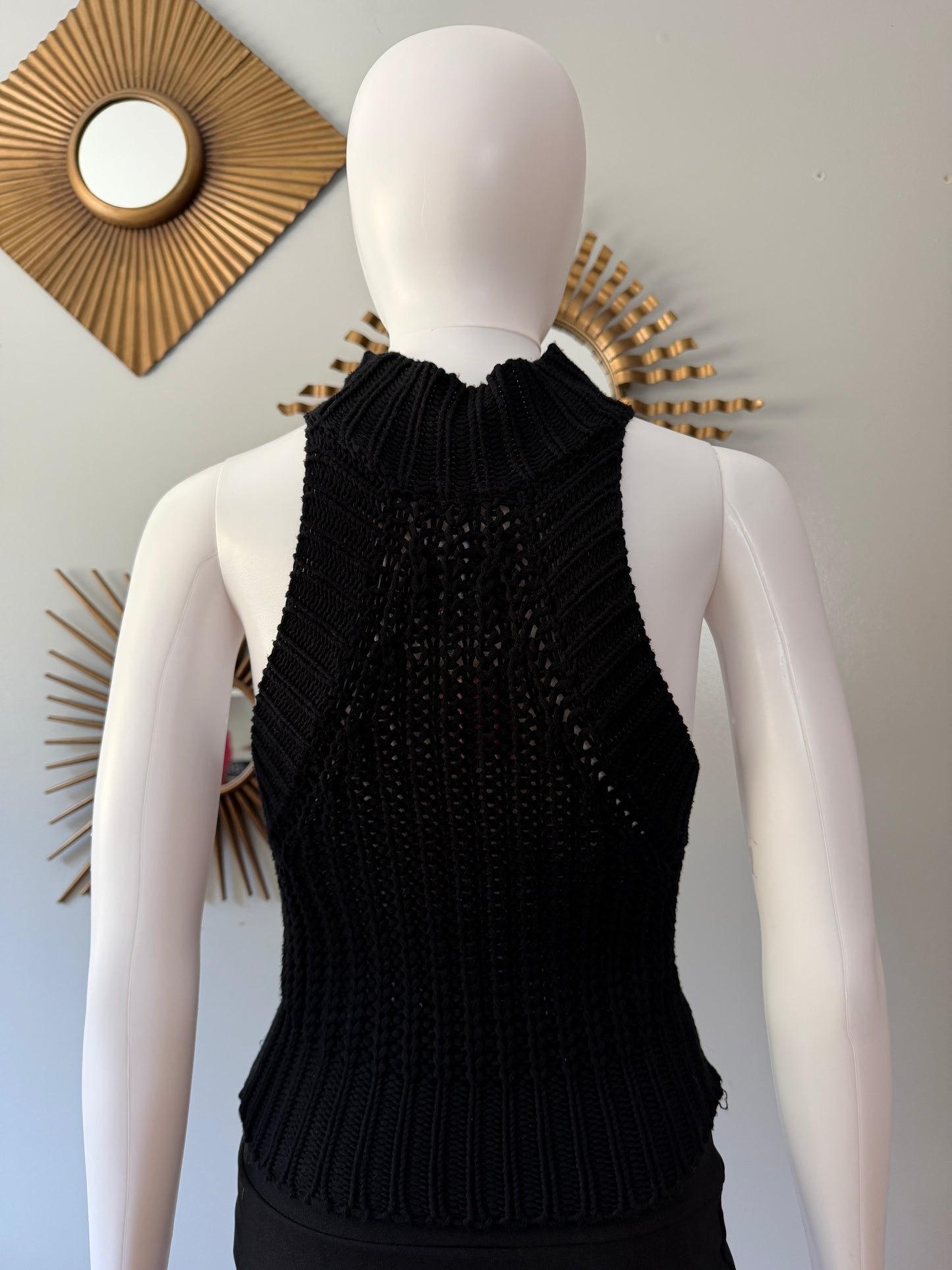 Nasty Gal - Black Knitted Mock Neck Top