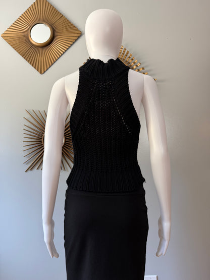 Nasty Gal - Black Knitted Mock Neck Top