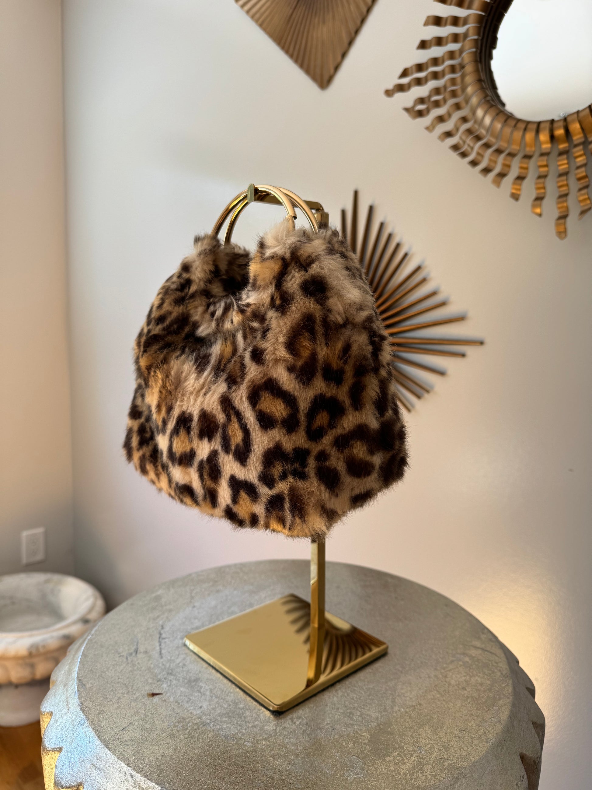 A New Day - Brown Cheetah Print Faux Fur Bag-Chic Couture Closet ATL 