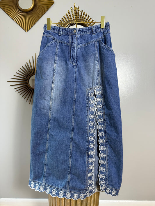 Free People - Blue Denim Kora Maxi Skirt