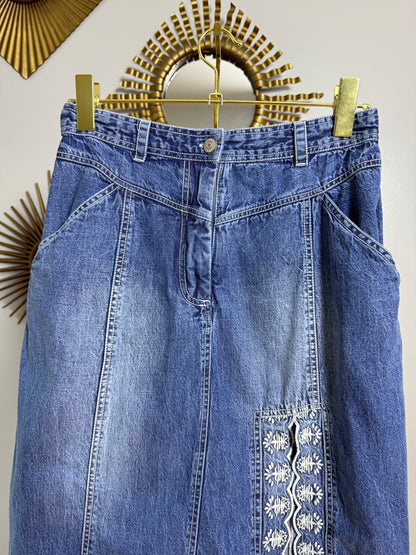 Free People - Blue Denim Kora Maxi Skirt