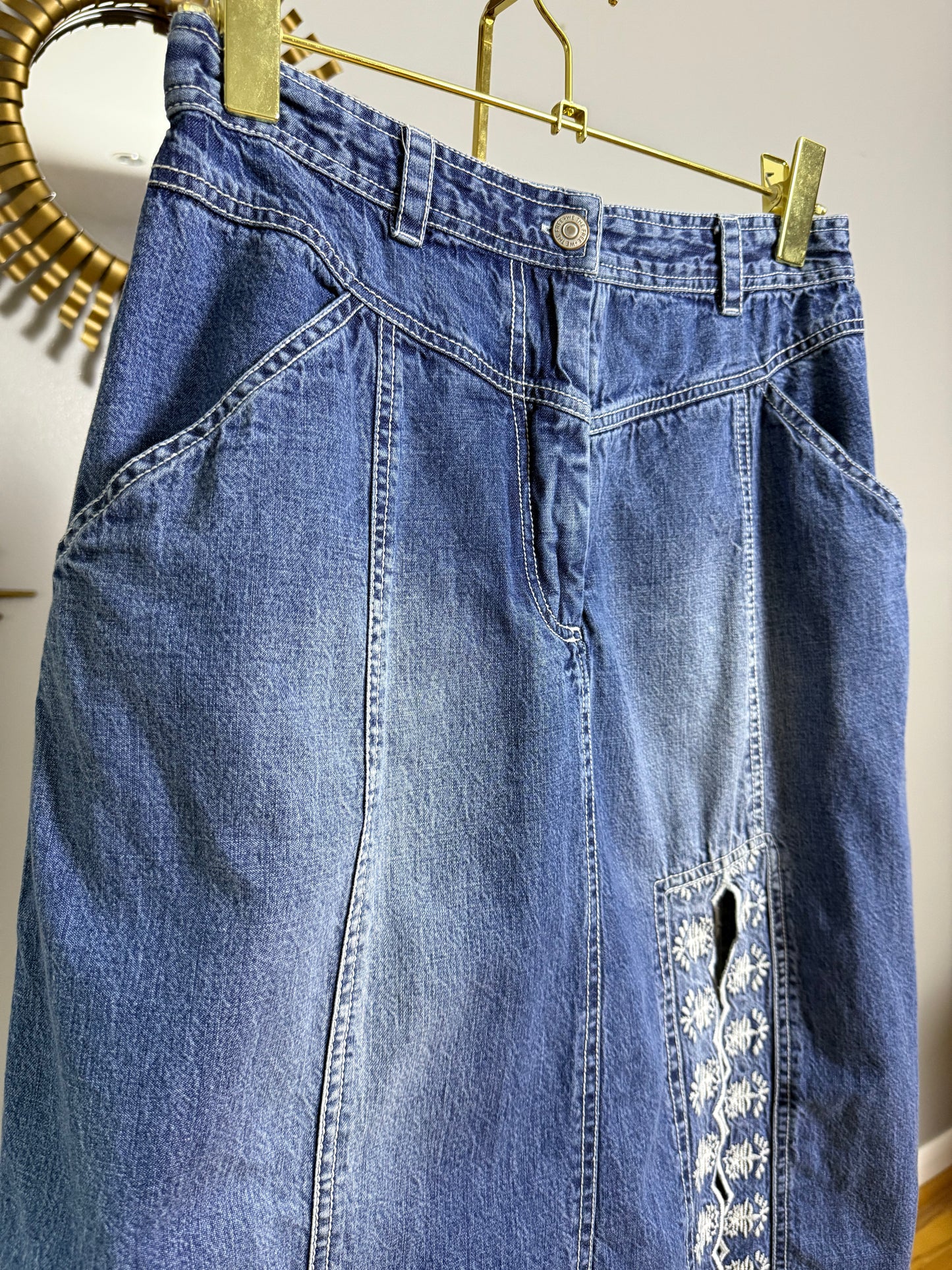 Free People - Blue Denim Kora Maxi Skirt