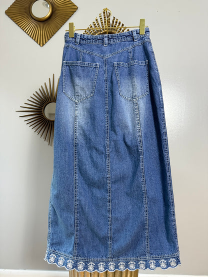 Free People - Blue Denim Kora Maxi Skirt