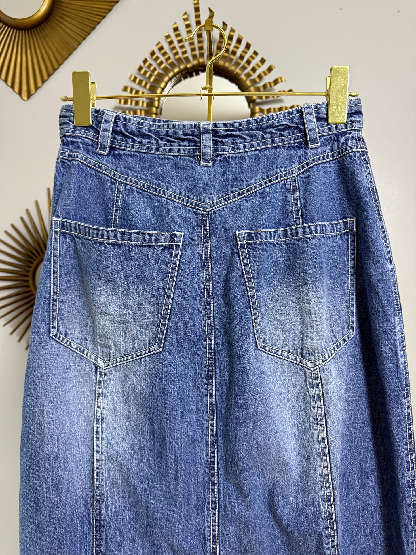 Free People - Blue Denim Kora Maxi Skirt