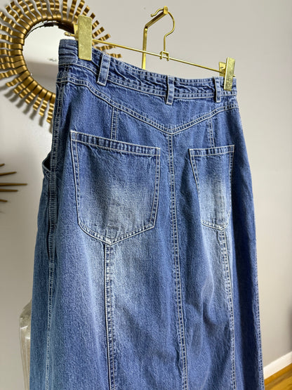Free People - Blue Denim Kora Maxi Skirt