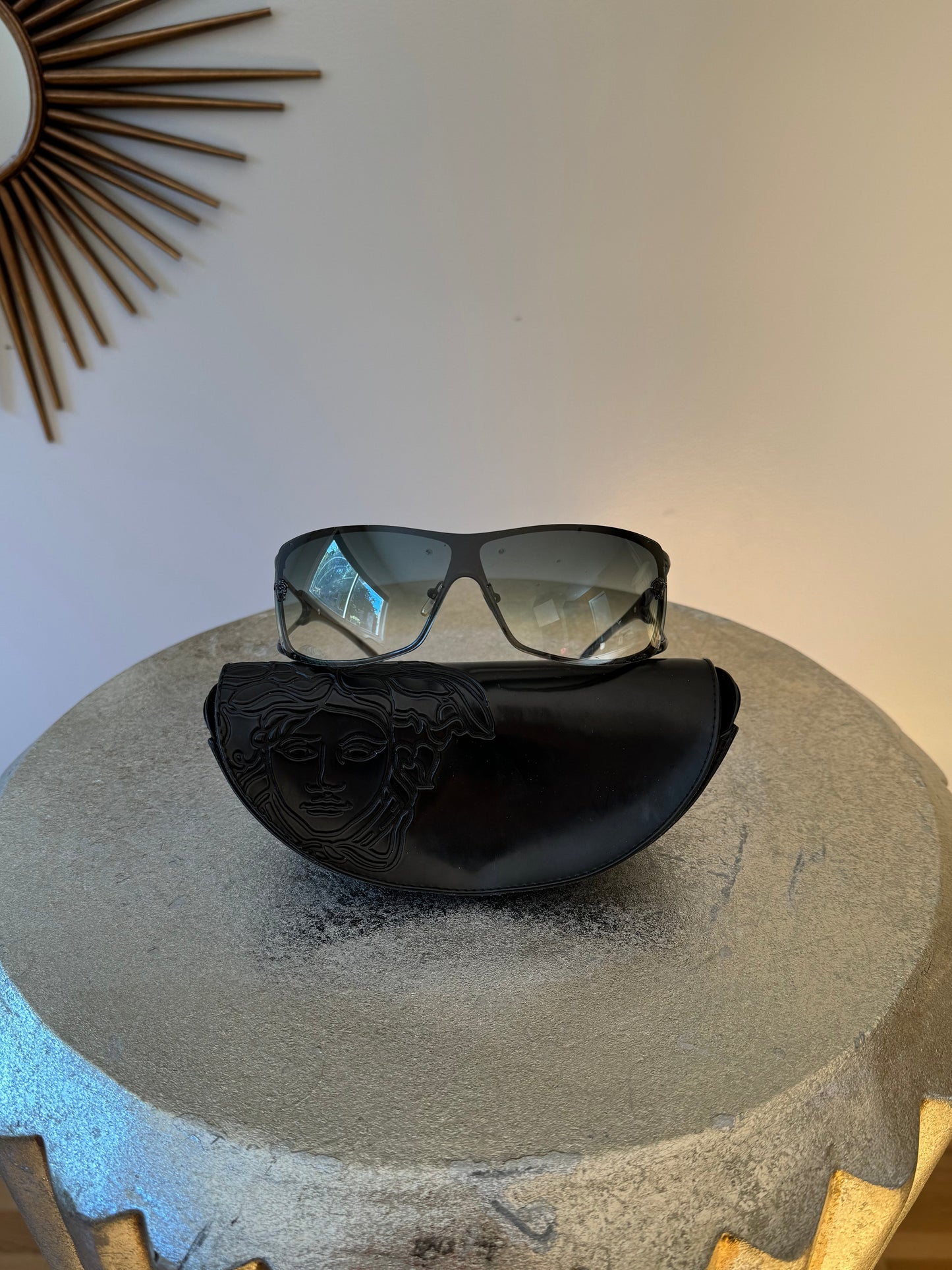 VERSACE - Pink Vintage Shield Sunglasses