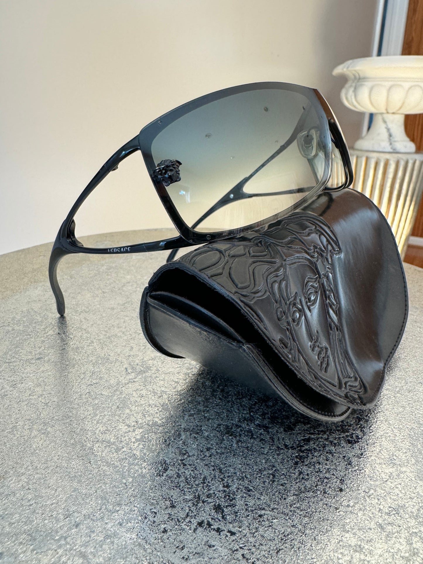 VERSACE - Pink Vintage Shield Sunglasses