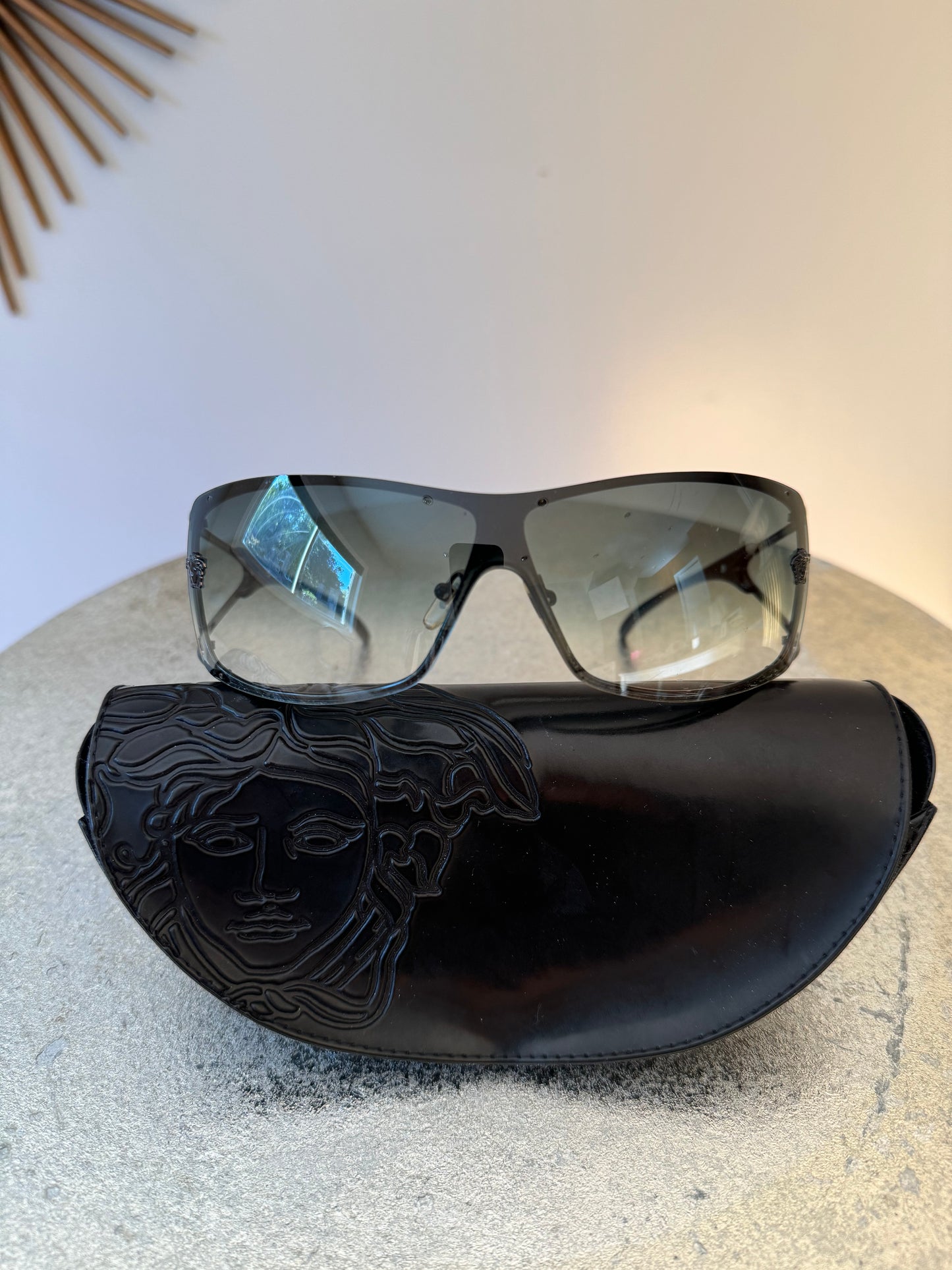 VERSACE - Pink Vintage Shield Sunglasses