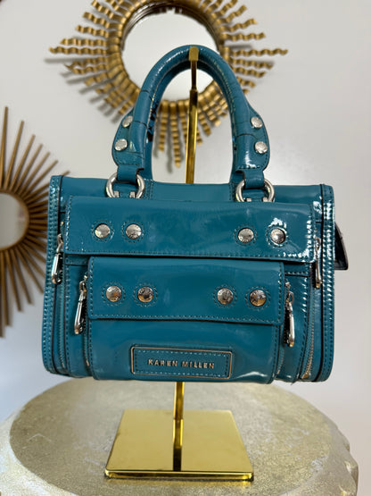 Karen Millen - Teal Patent Leather Handbag