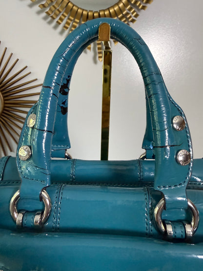 Karen Millen - Teal Patent Leather Handbag
