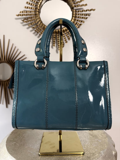 Karen Millen - Teal Patent Leather Handbag
