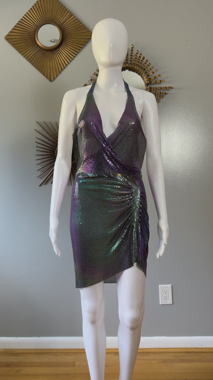 ZARA - Purple Chain-link Backless Dress