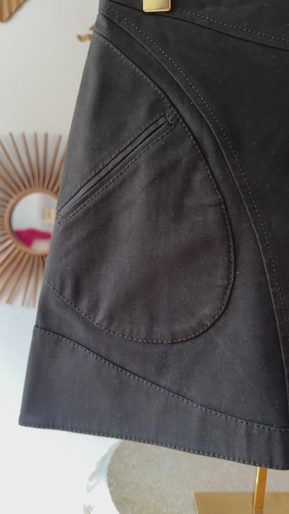 Versace - Black Cotton Mini Skirt