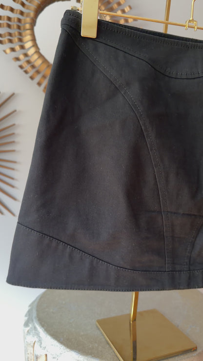 Versace - Black Cotton Mini Skirt