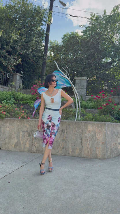 True Violet - Blue Floral Midi Dress