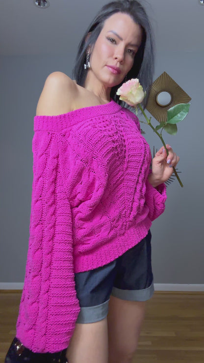 Express - Pink Cable Knit Sweater