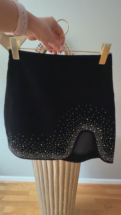Zara - Black Mini Skirt w/ Rhinestone Accents